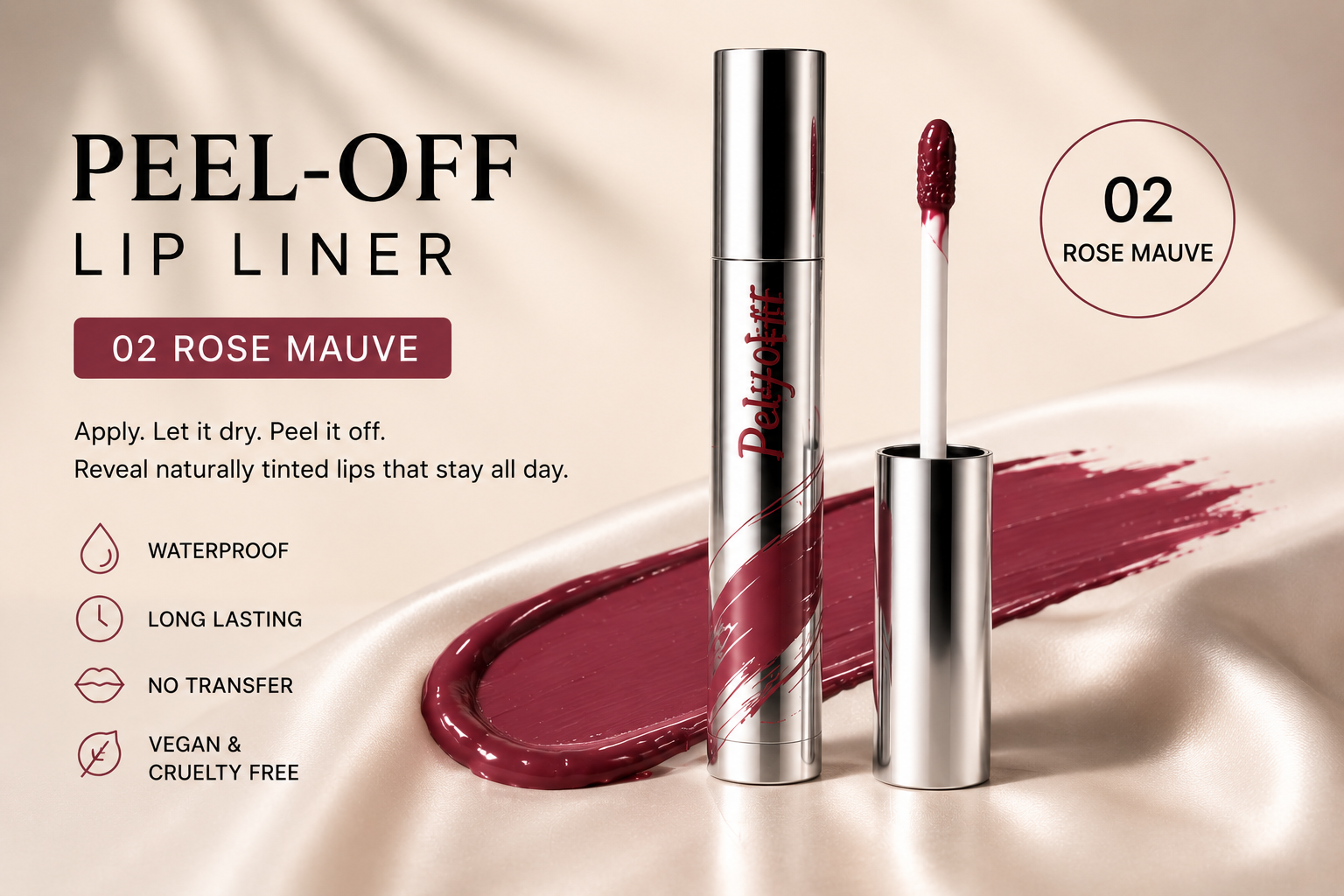 Peel-Off Lip Liner | Waterproof Long-Lasting Lip Tint